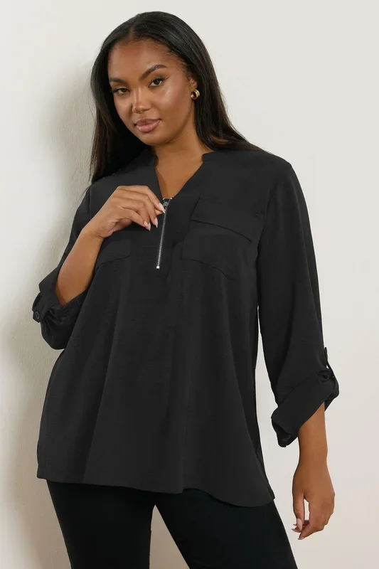 Zip Neck Blouse