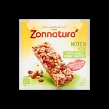Zonnatura Nuts, apple and cinnamon bars