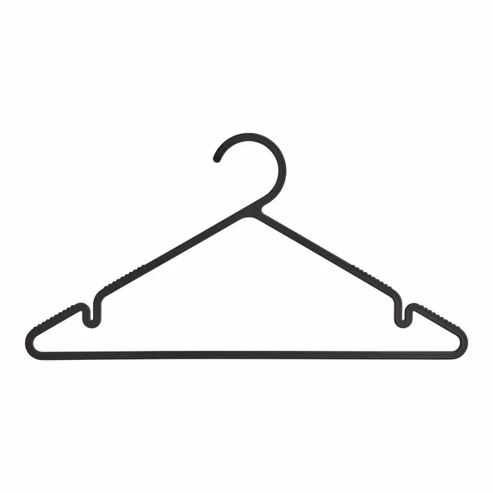 Zoom Plastic Clothes Hangers Black 8pk